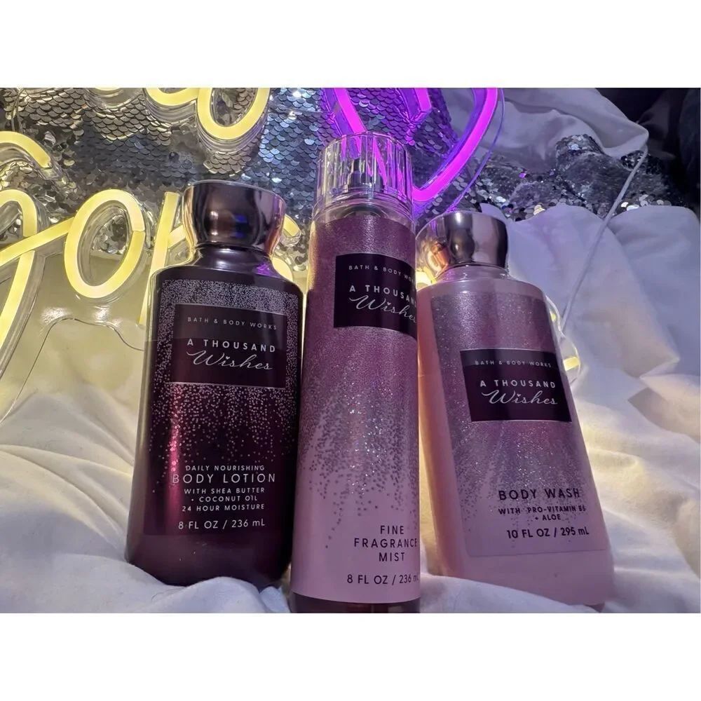 Bath & body works thousand wishes 3 piece gift set/box nwt